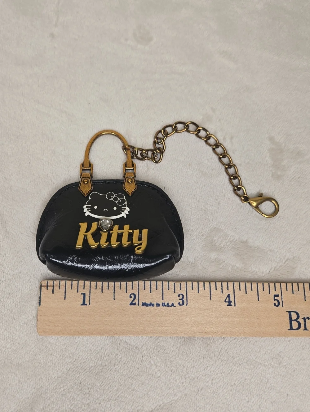 Hello Kitty Mini Black Patent Handbag Keychain